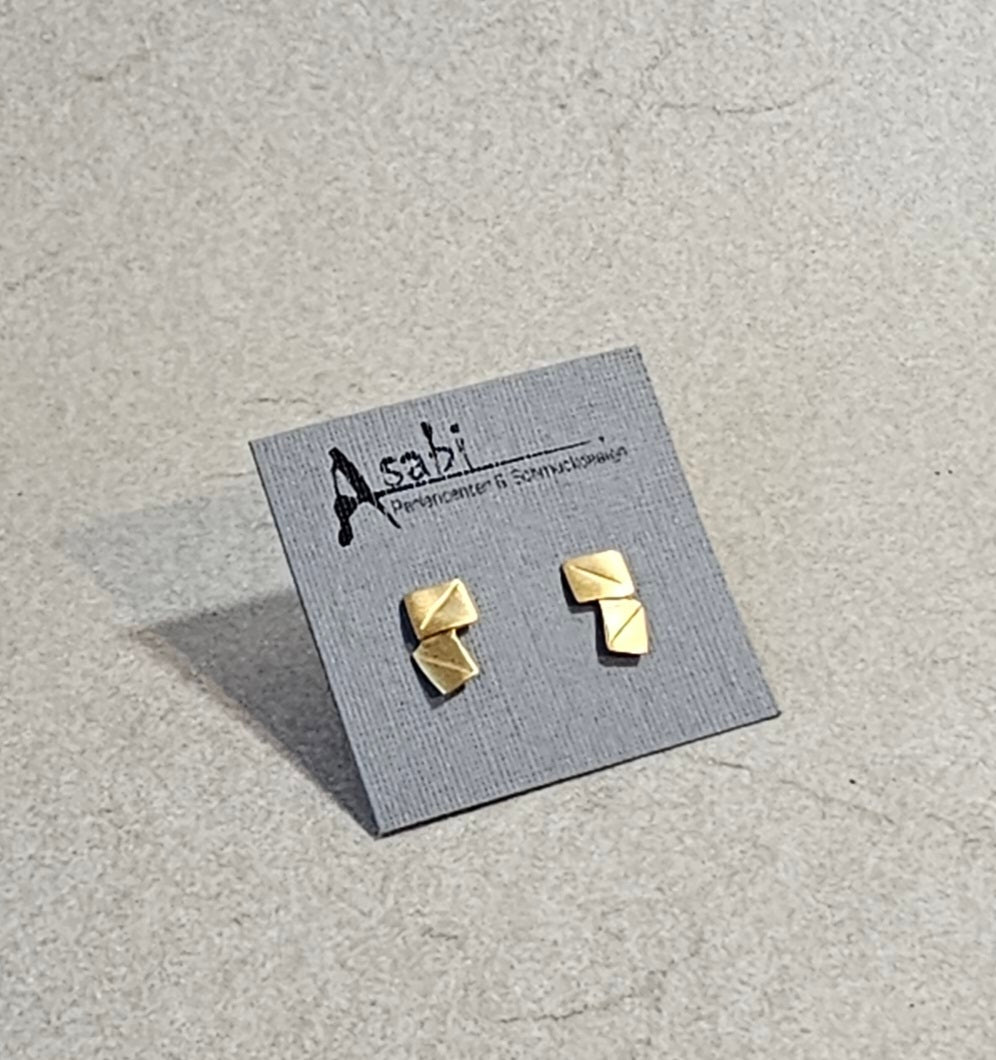 Ohrstecker Quadrat golden