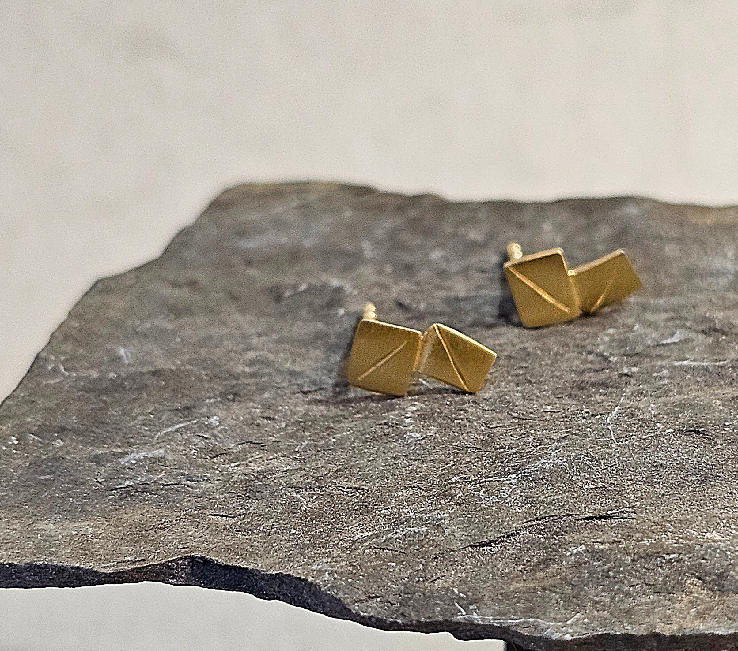 Ohrstecker Quadrat golden