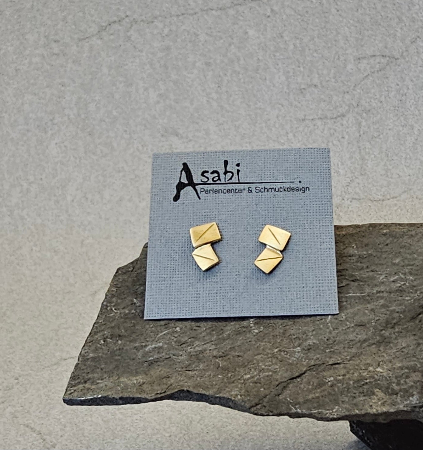 Ohrstecker Quadrat golden