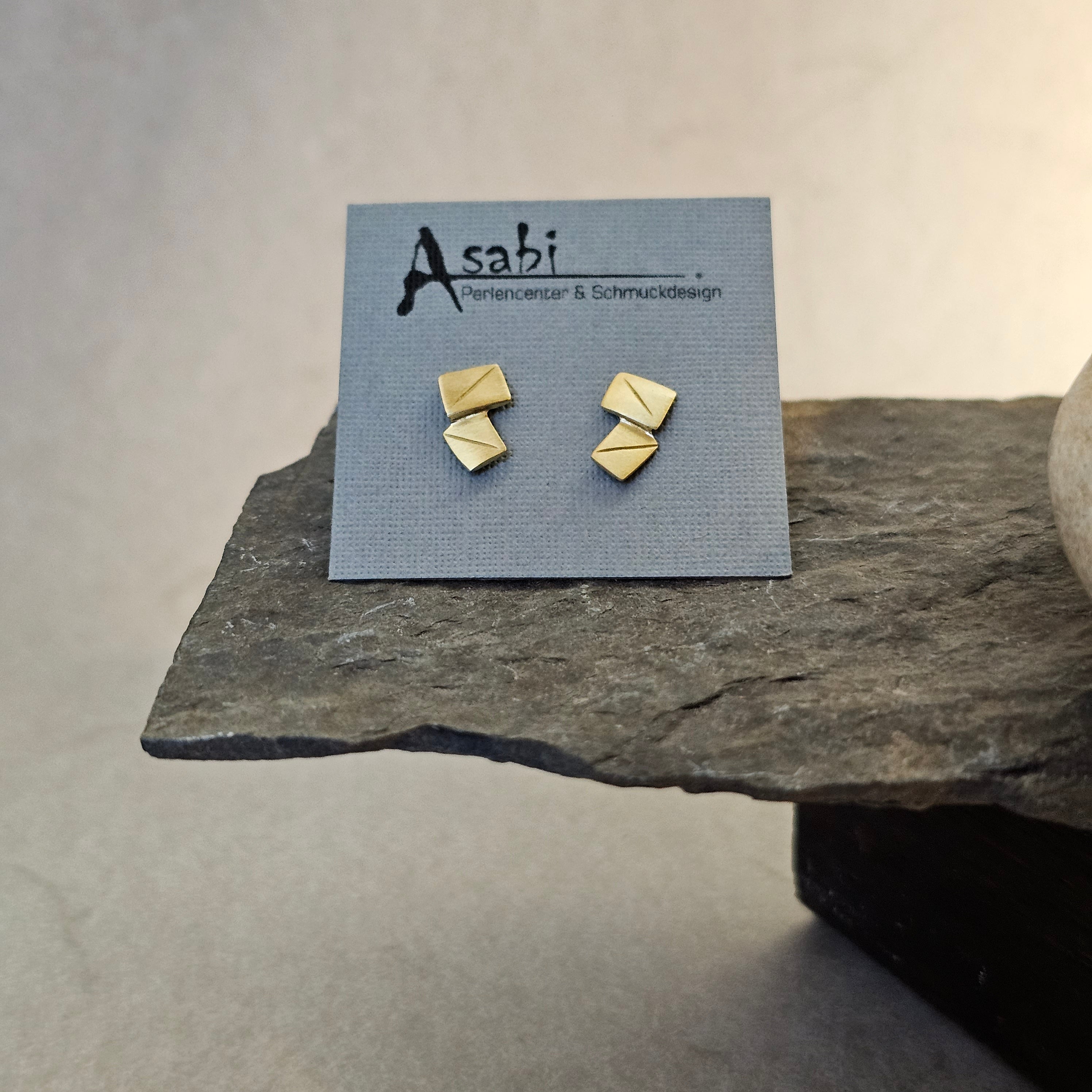 Ohrstecker Quadrat golden