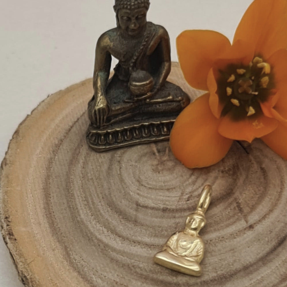 Kettenanhänger Buddah Silber gold plattiert