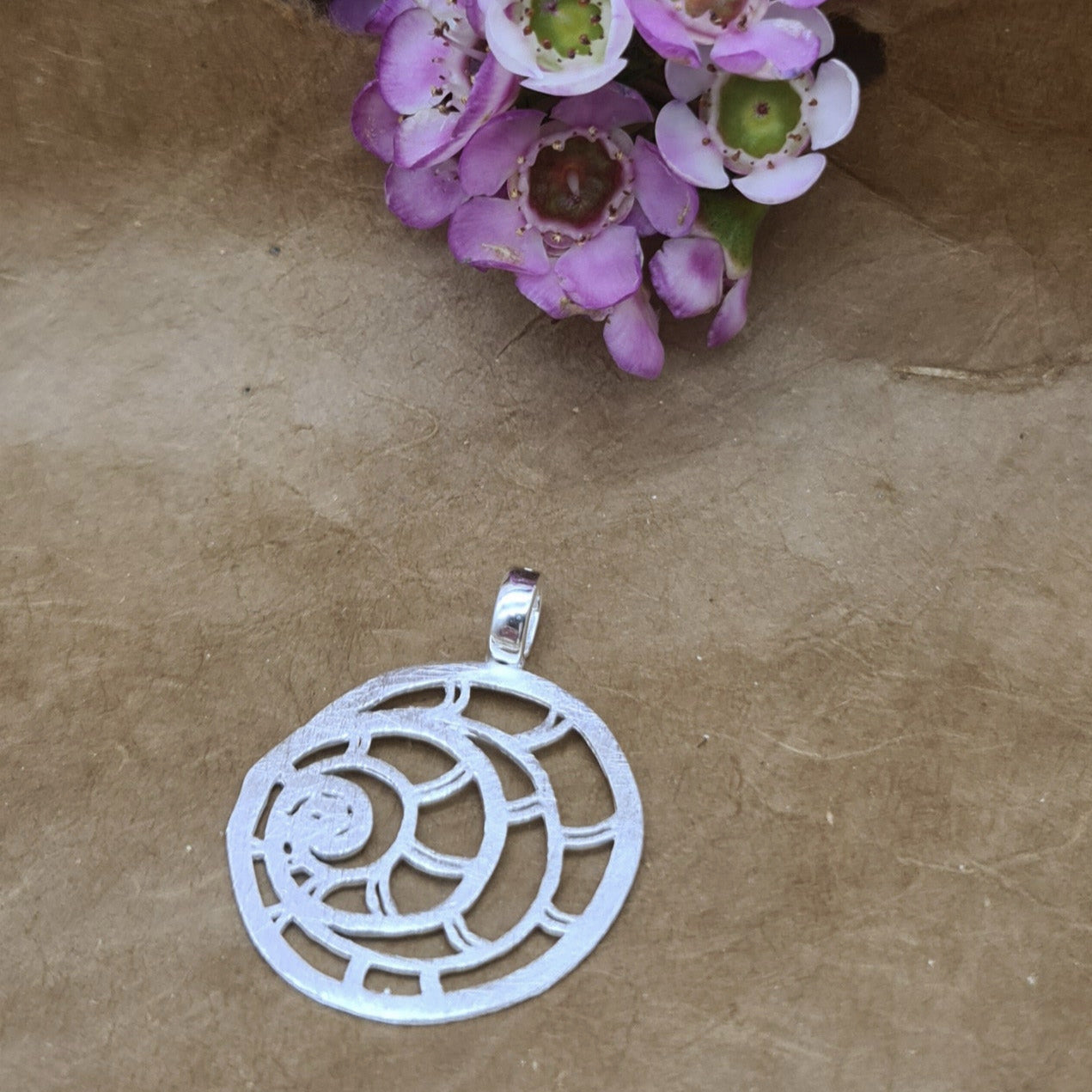 Kettenanhänger Schnecke Silber