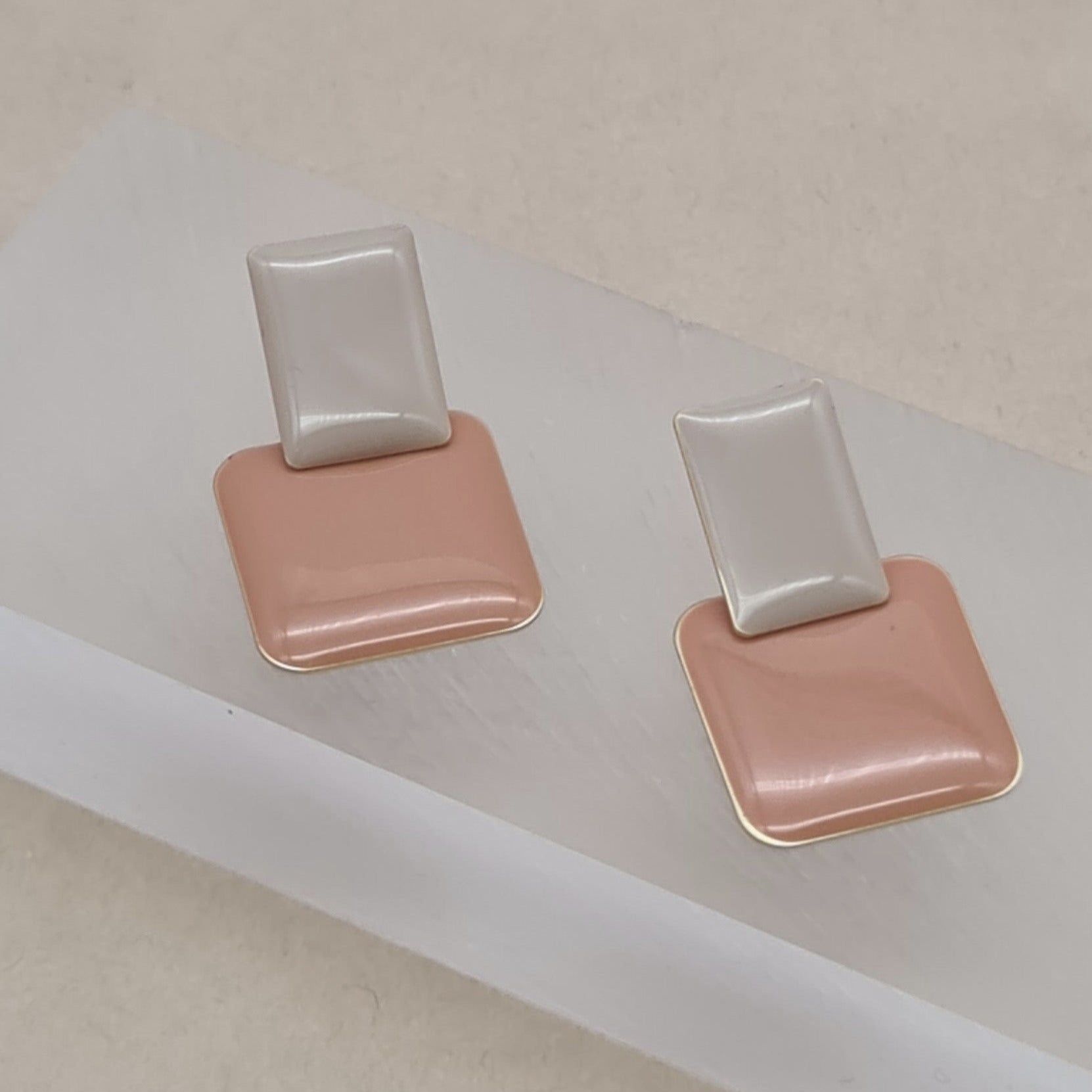 Ohrhänger beige Rose