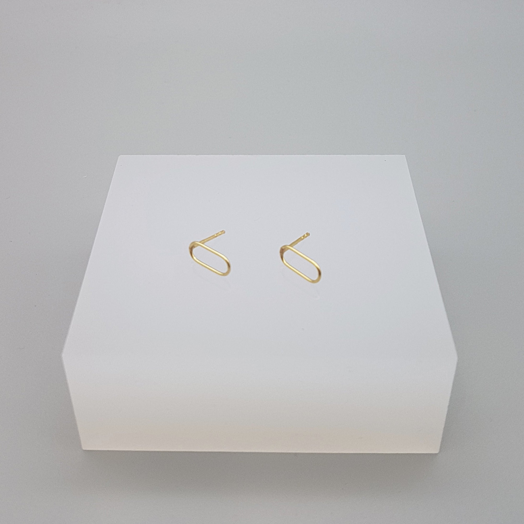 Ohrstecker zart oval silber gold plattiert