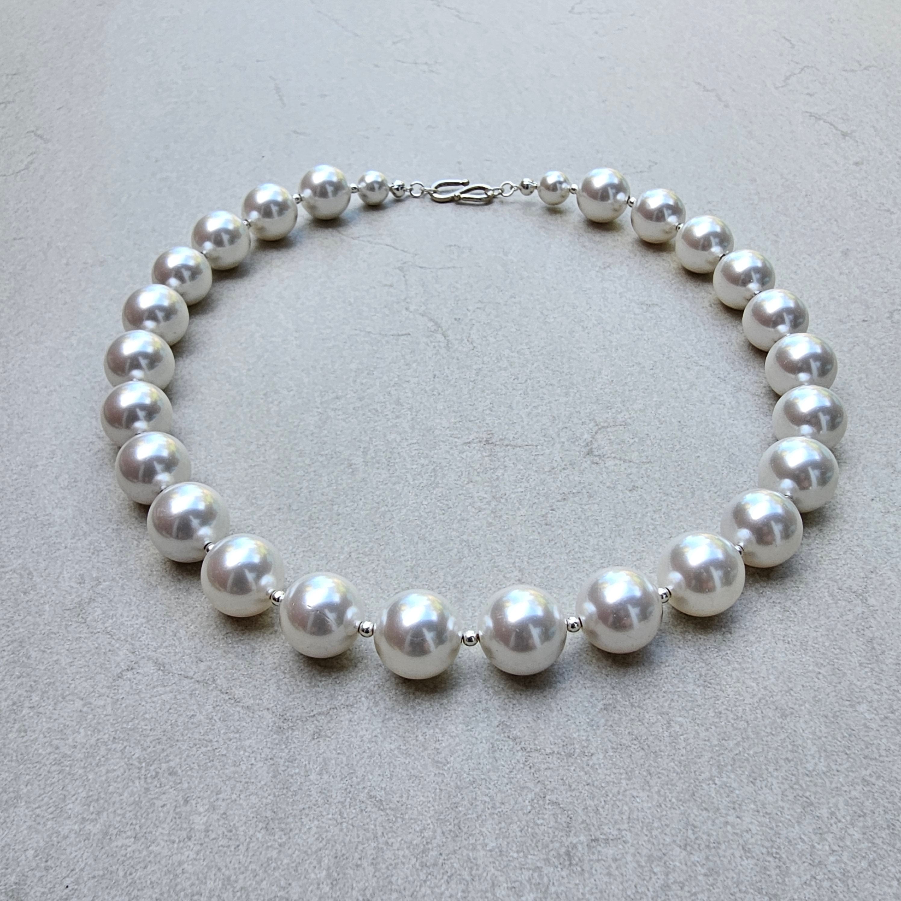 Kette große Muschelkernperlen