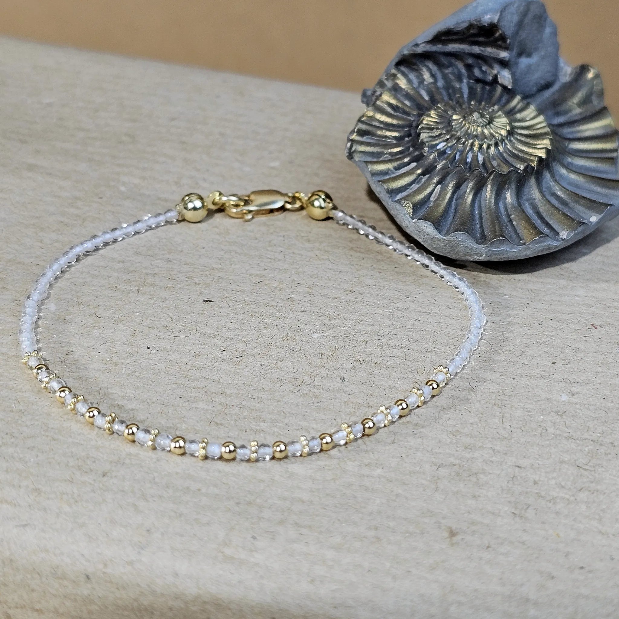 Goldplattiertes Bergkristall Armband