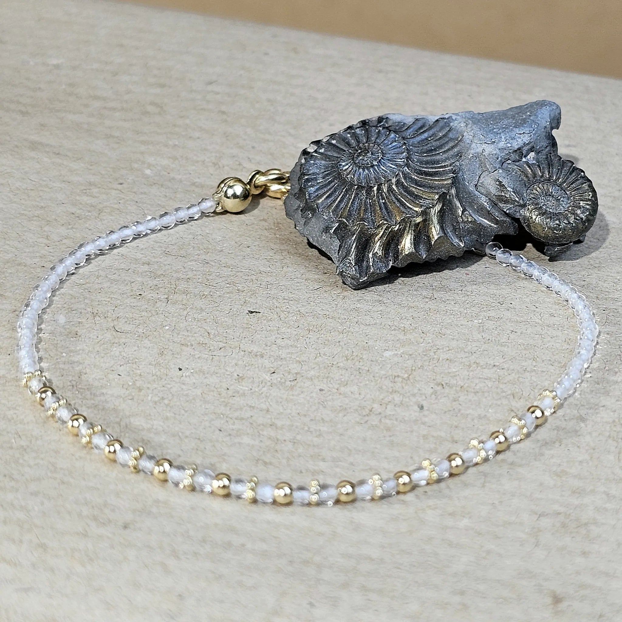 Goldplattiertes Bergkristall Armband