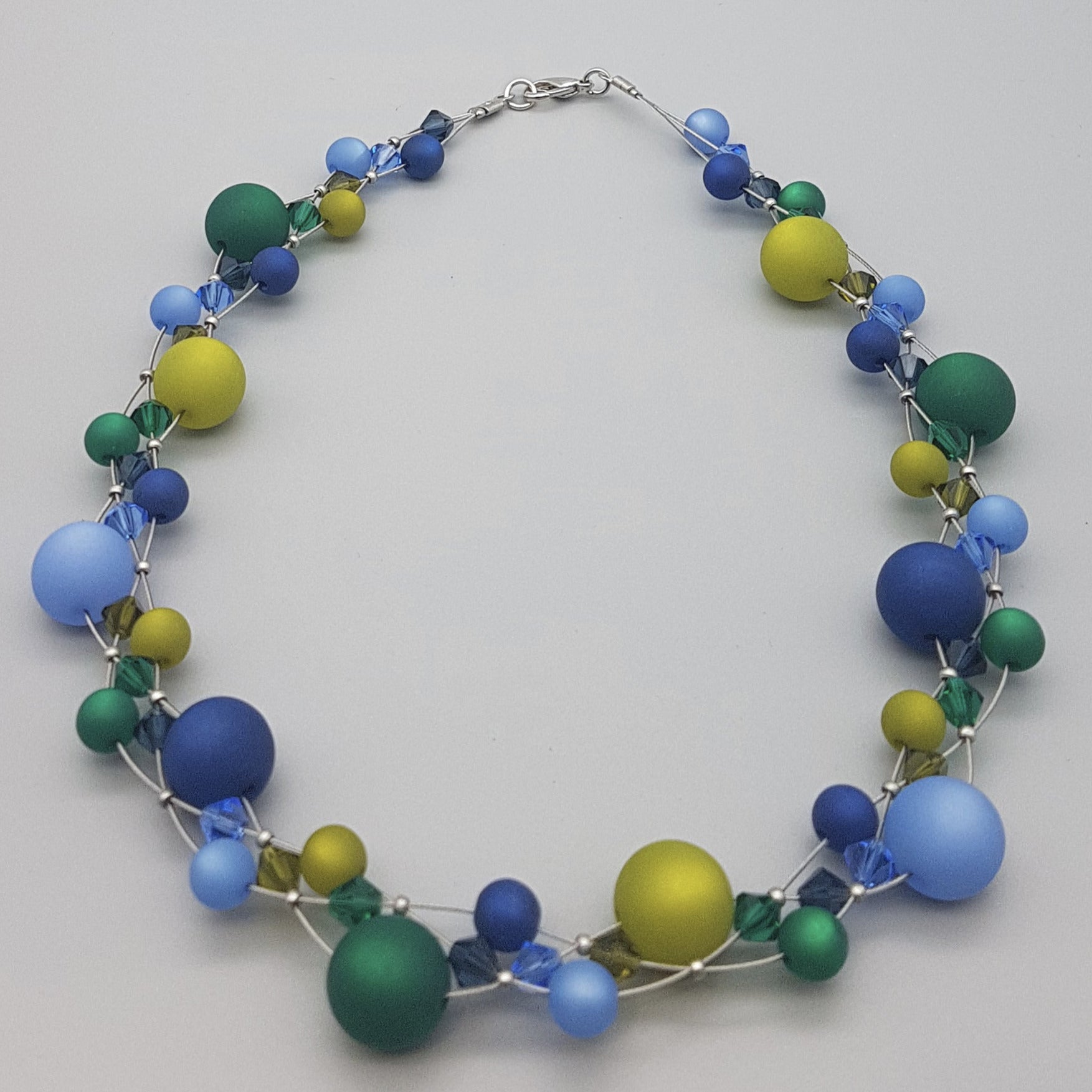 Polariskette Glitzer blau grün
