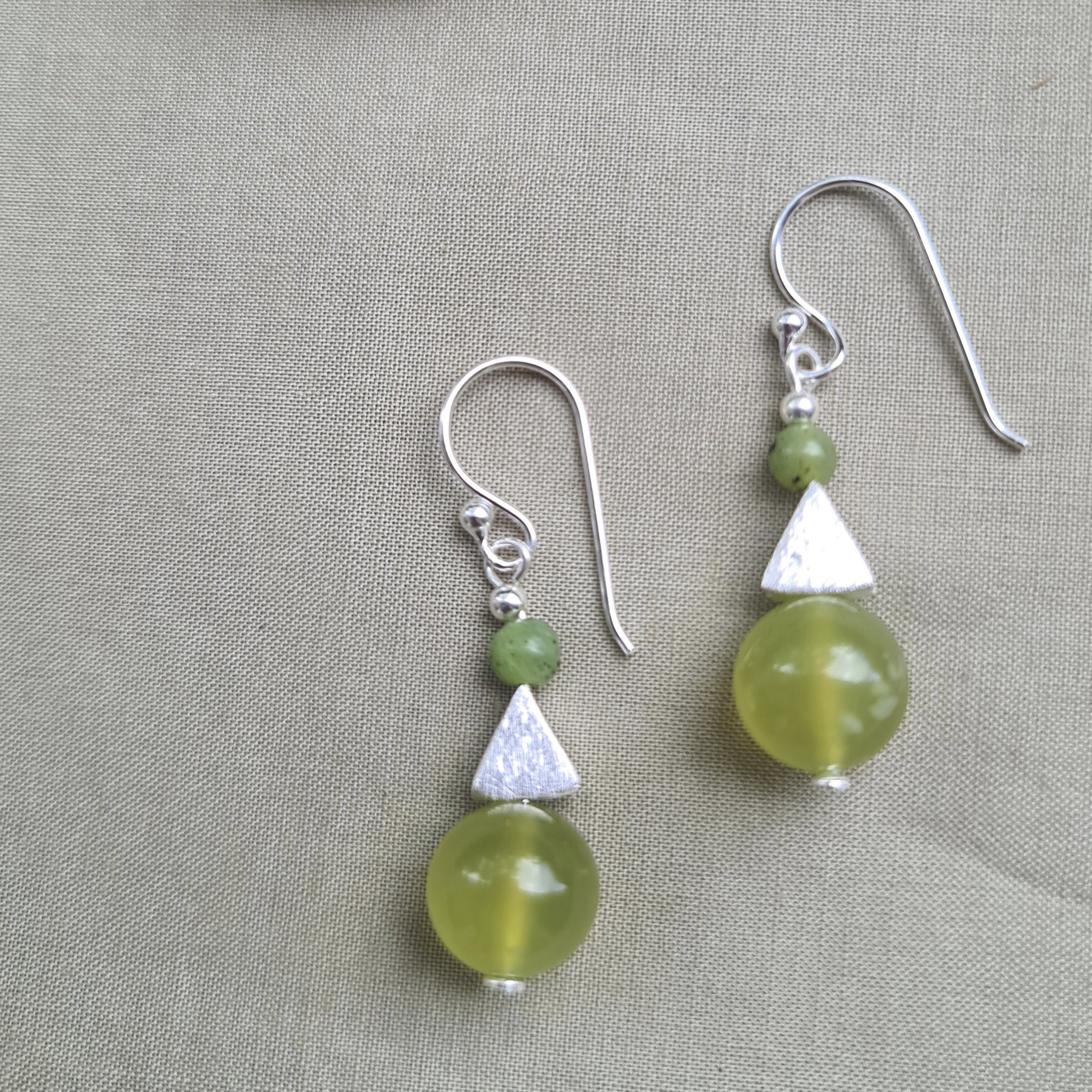 Ohrhänger 925er Silber Jade