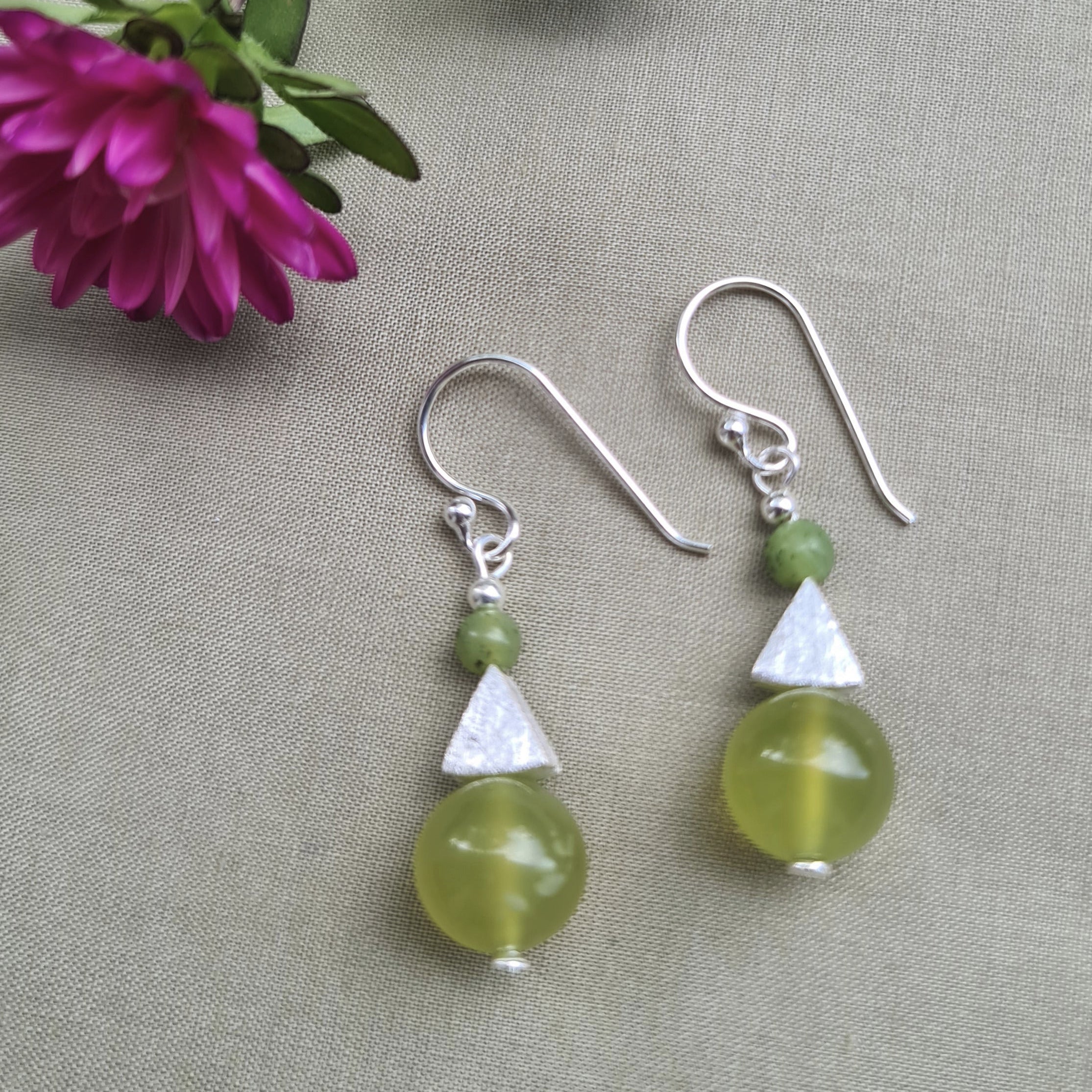Ohrhänger 925er Silber Jade
