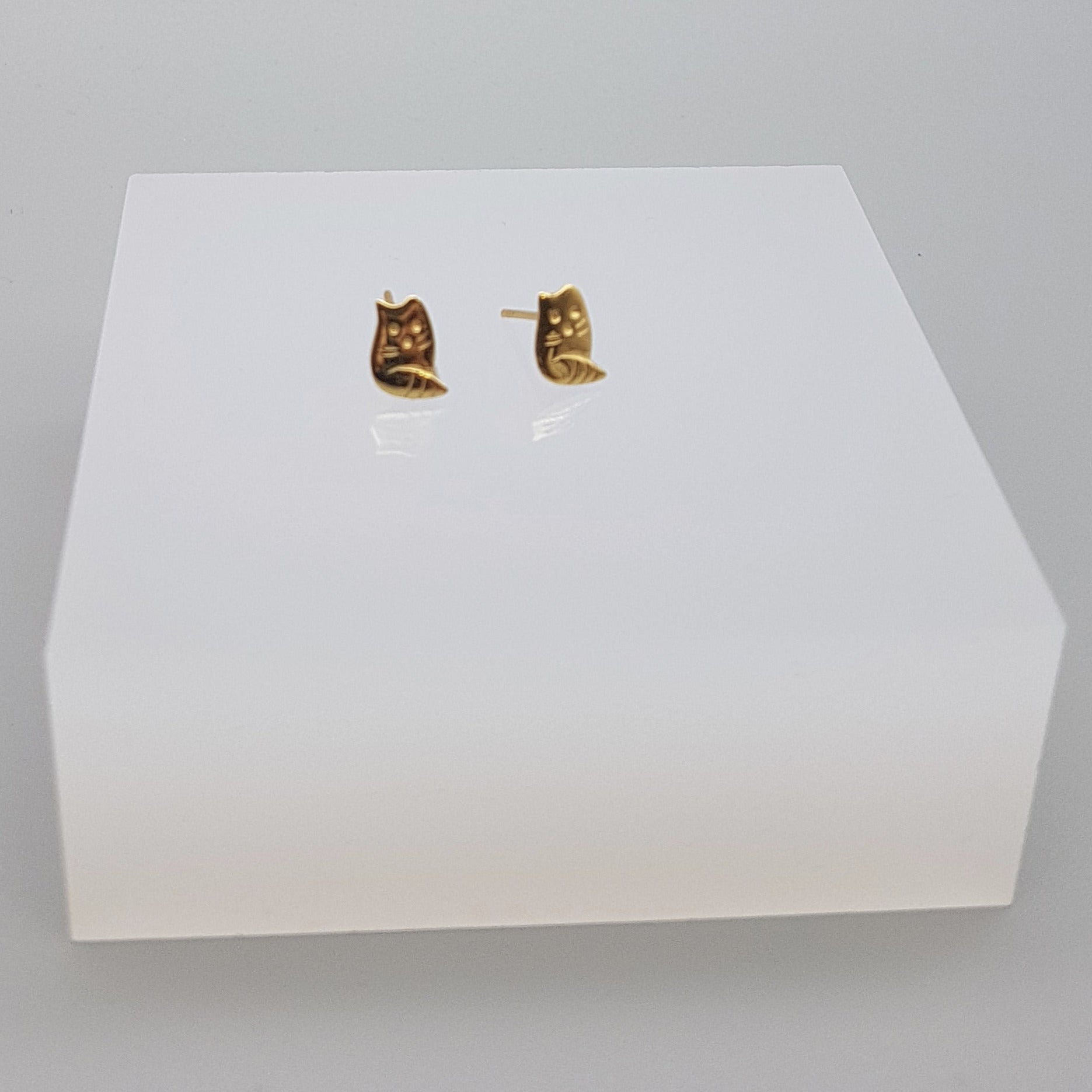 Ohrstecker Katze gold plattiert