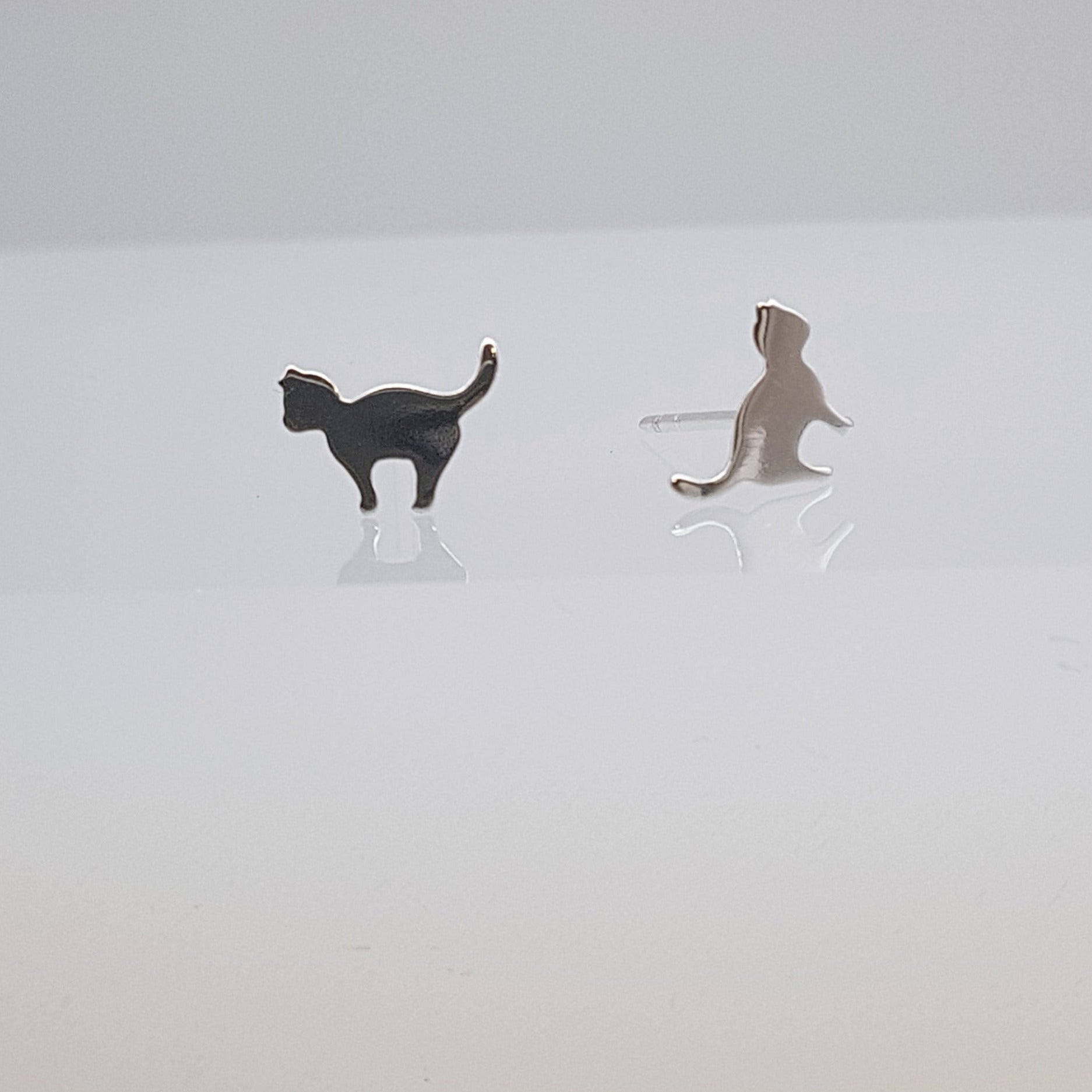Ohrstecker Katze 925er Silber
