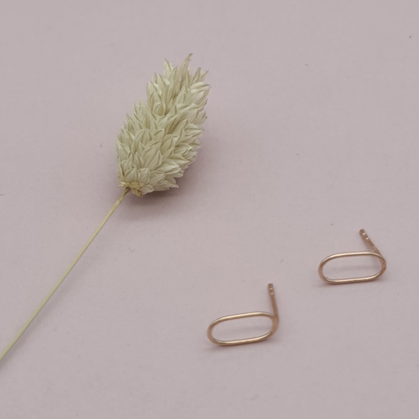 Ovaler Ohrstecker Rosé gold plattiert